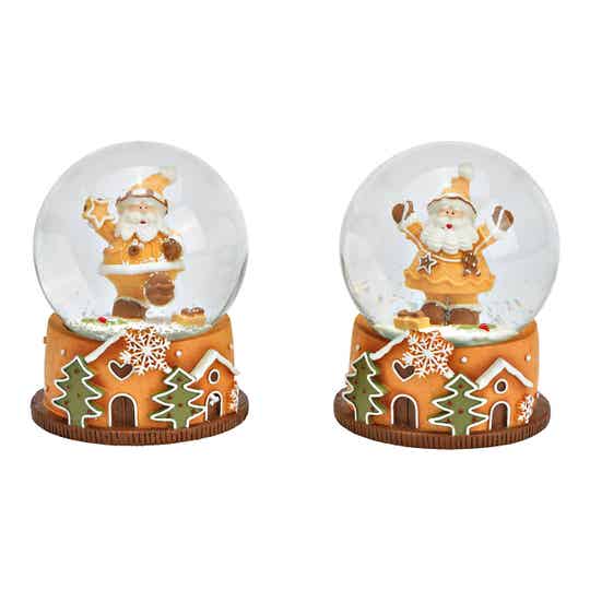 Sneeuwbol | Kerstmis | Gingerbread | Kerstman | Glas | 6,8x6,8x8,8cm