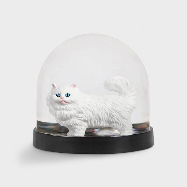 Sneeuwbol | Poes | Kat | Wit | &Klevering | Kunststof | Ø 8,5 x 8 cm