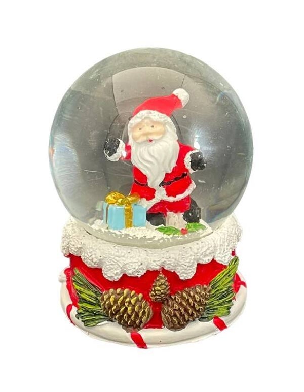 Sneeuwbol | Kerstman | Blauw cadeau | Kerstcadeau | House of Seasons | Ø 7 x 9cm