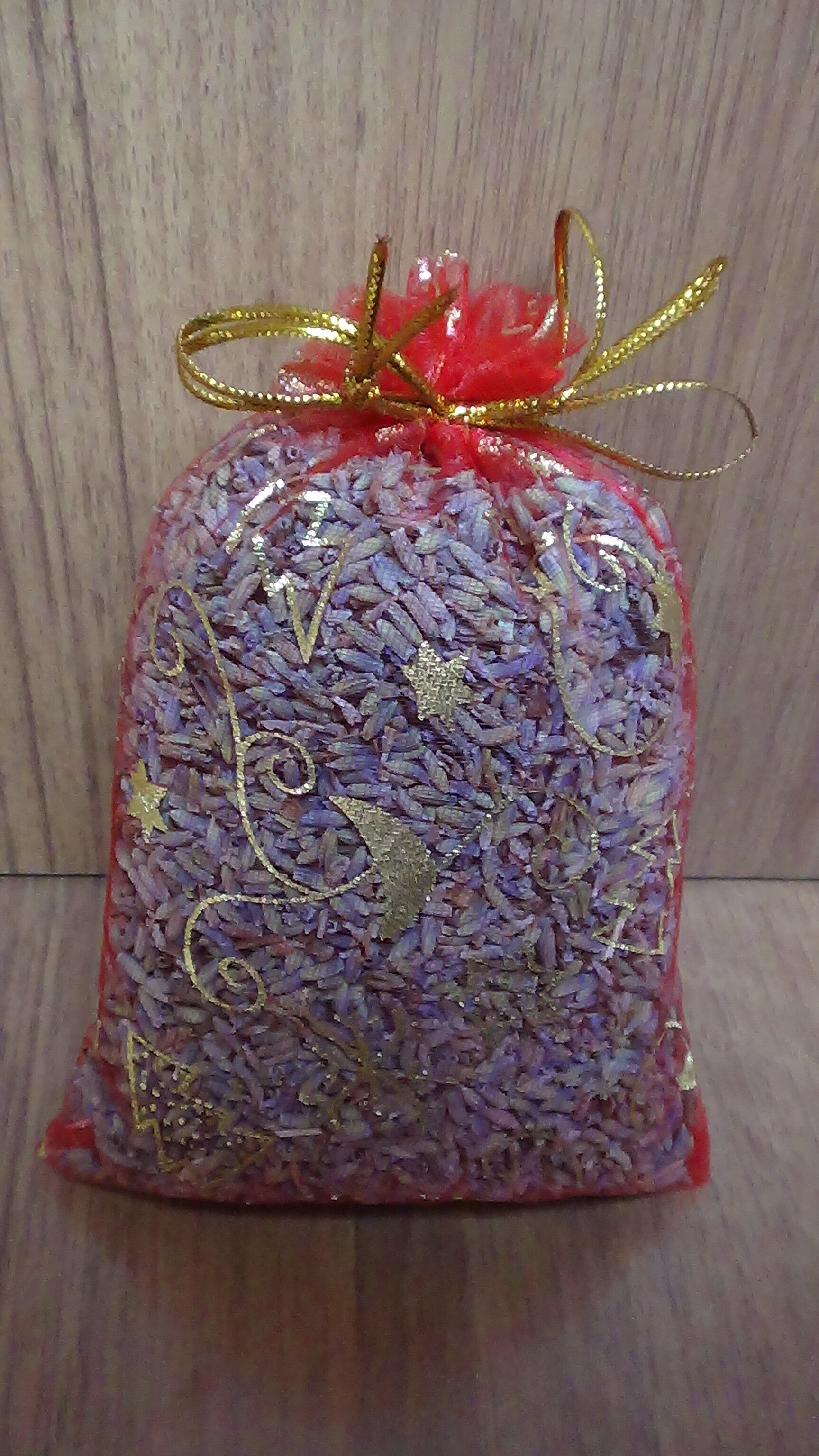 sacchetto organza 10x13 cm circa natalizio con oltre 18 gr di fiore di lavanda vedi foto