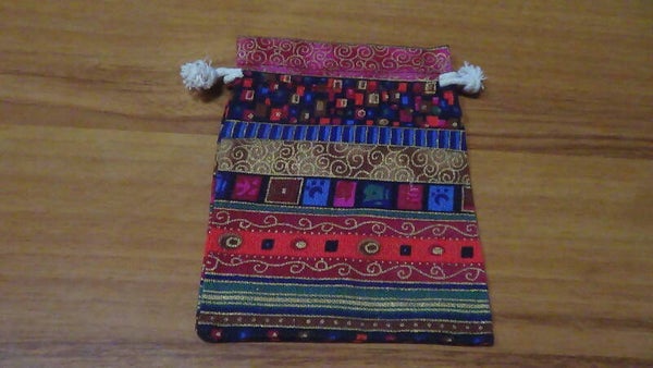 sacchetto cotone serie etnica 10x14 cm con oltre 20 gr fiore di lavanda vedi foto