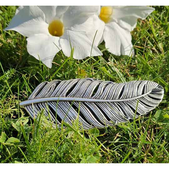 Feder -  Gürtelschließe, Buckle für Wechselgürtel