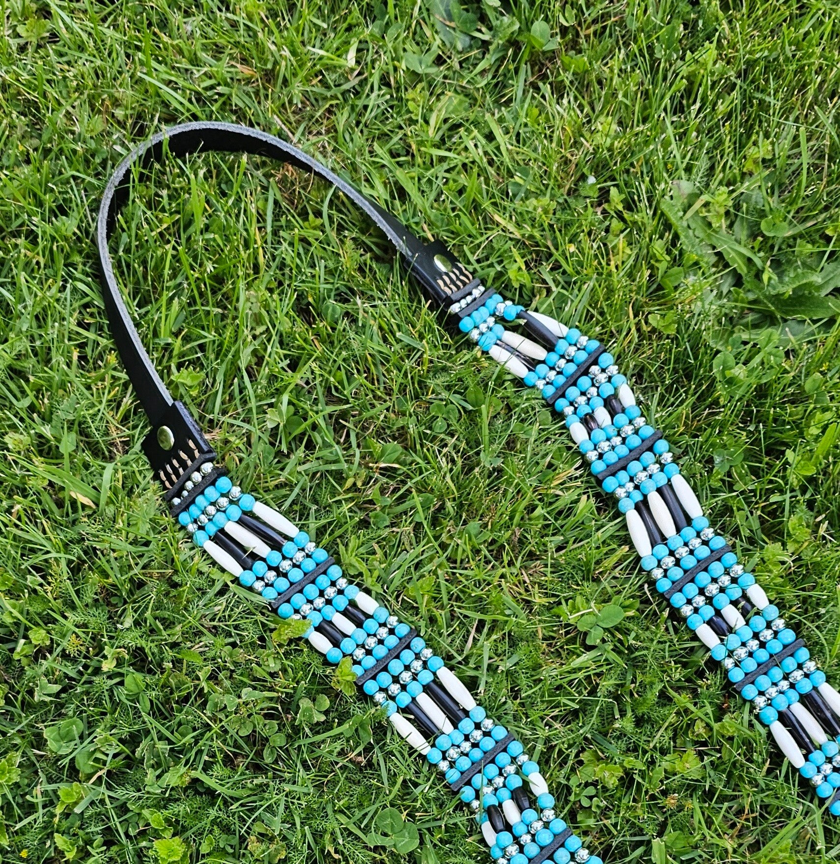 Bandolier, Powwow, 60 cm langer Halsschmuck, in Anlehnung an Originale