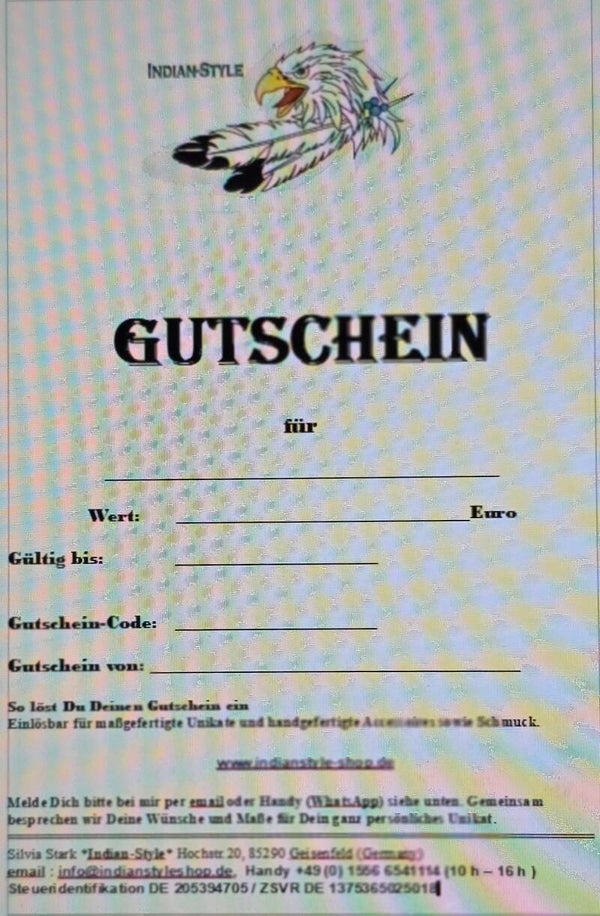 Gutschein für jeden Anlass für handgefertigtes Unikat und Accessoires