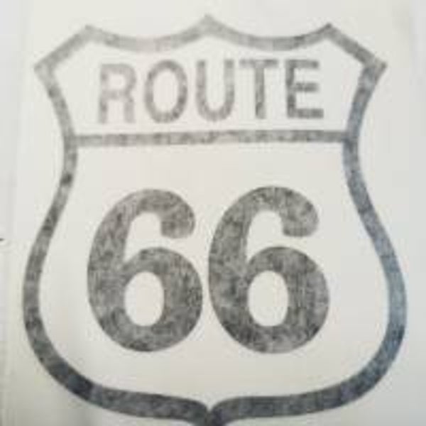 Route 66, Vintage Sticker, Autoaufkleber, schwarz