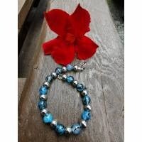 Edelstein-Armband, Drachen-Achat, blau (ESTA1)