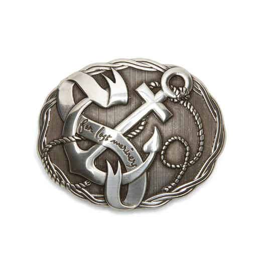 Maritime Anker-Gürtelschließe mit Inschrift, für Wechselgürtel