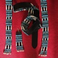 Bandolier, Powwow Set, für Liebhaber, Gürtel, und Ohrschmuck in Anlehnung an Originale