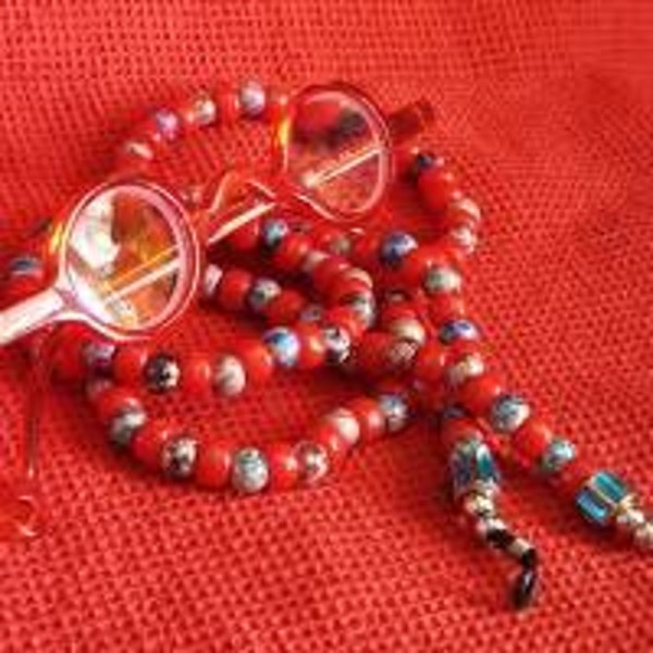 Brillenkette / Brillenband in Rot