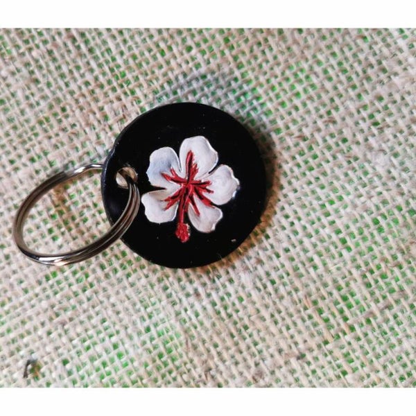 Schlüsselanhänger Blume, weiß (SA9)
