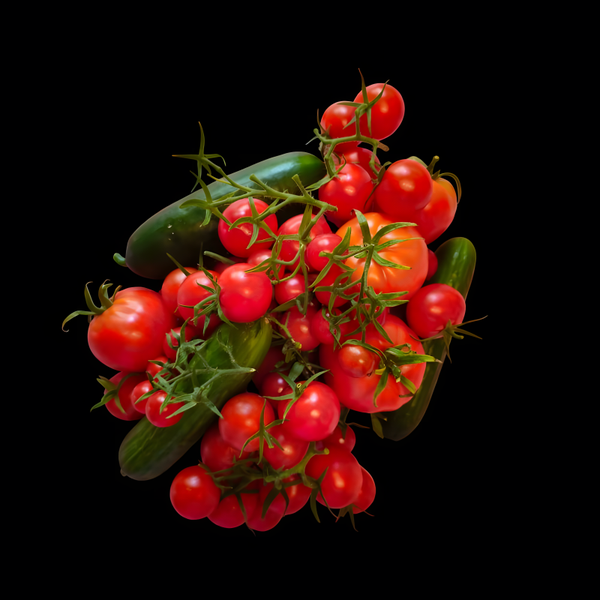 Snackgemüse vor schwarzem Hintergrund  (2), digitaler Download