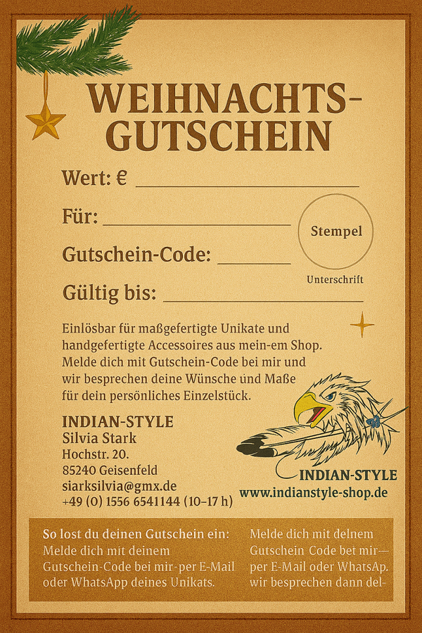Gutschein für handgefertigtes Unikat und Accessoires