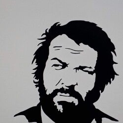 Auto-Aufkleber, Bud Spencer, Karosserie-Aufkleber in schwarz, weiß oder silber