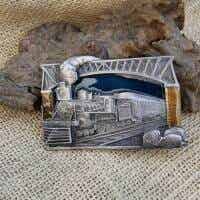 Buckle / Wechselschnalle, Dampf-Lokomotive, Gürtelschnalle, Pewter