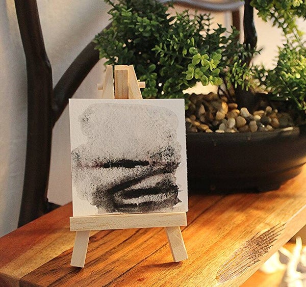 Mini Aquarell Bild/ Monochrom /Schwarz, 7x7 cm, Unikat