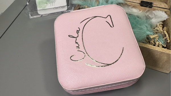 Boîte à Bijoux Personnalisée Élégance Initiale et Prénom