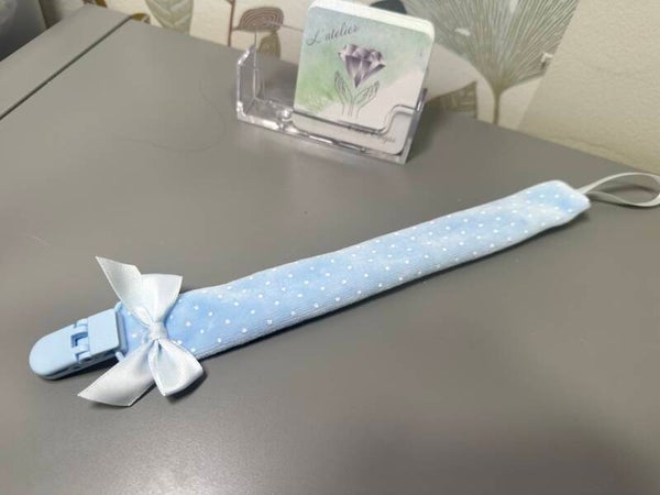 Attache Tétine Personnalisée Bleu Douceur