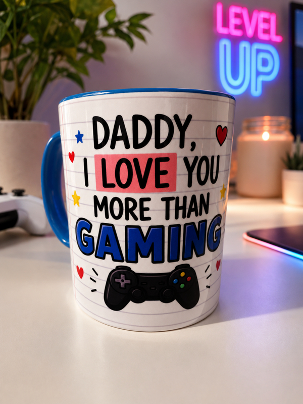 Father’s Day mug, Daddy I love you more than Gaming