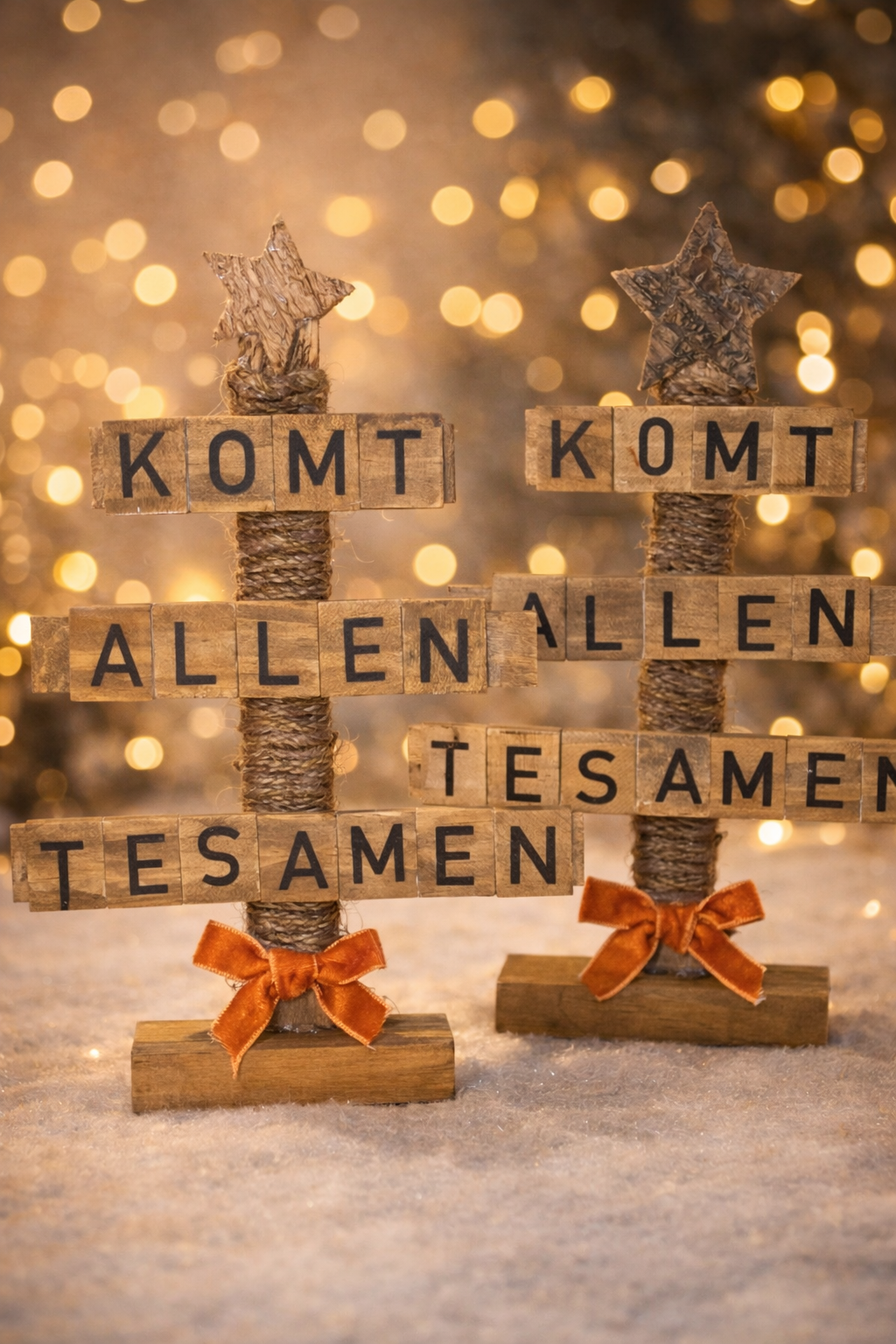 Komt Allen Tesamen - Houten Kerst Decoratie