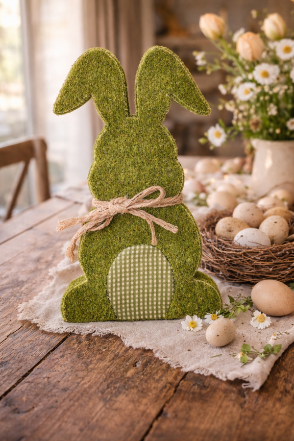 Moss Bunny - Landelijke paashaas of lente decoratie