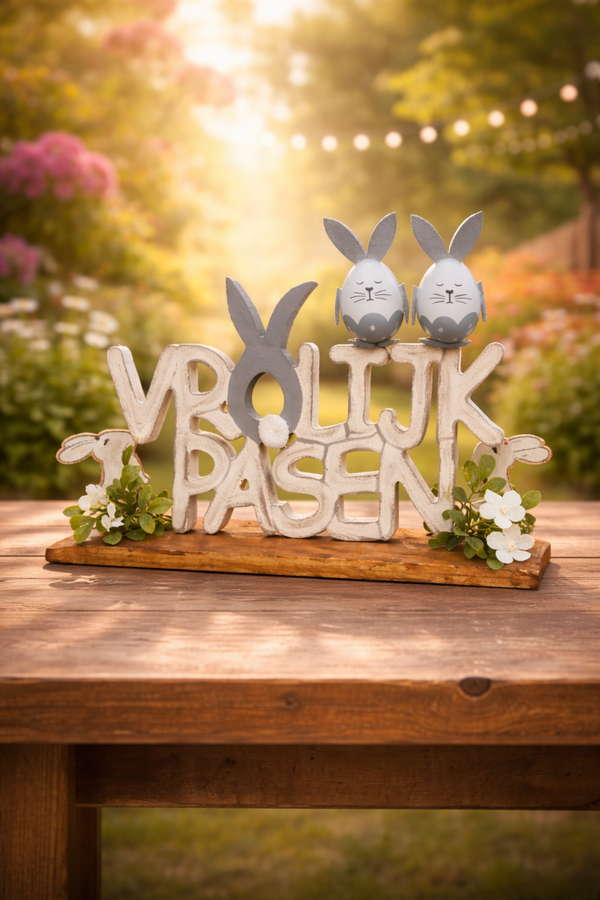 Happy - Vrolijke Paas decoratie met konijntjes