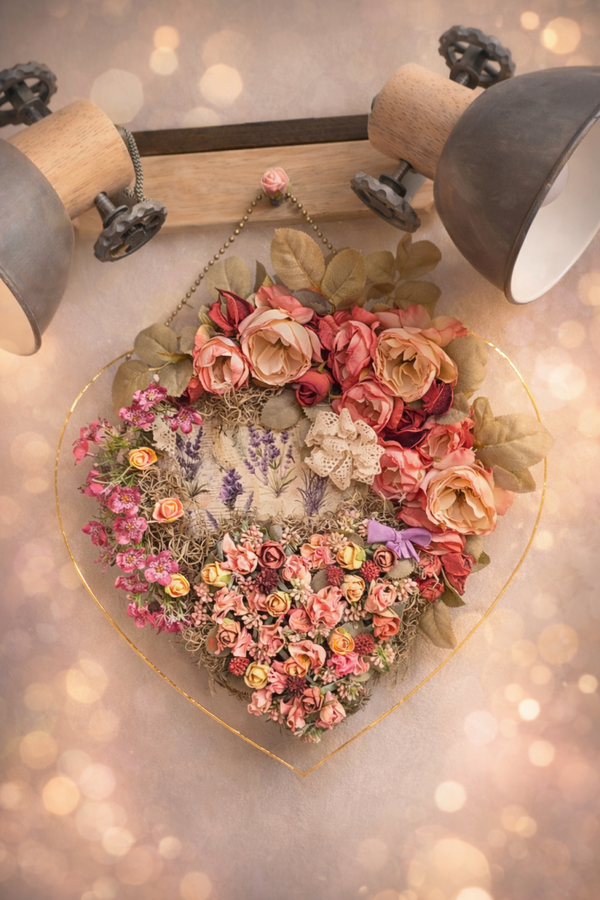 Eloise - Romantische wandhanger met bloemenhart