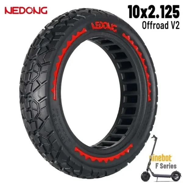Rueda maciza ROJO offroad 10×2,125-6,5 42,5mm [Nedong]