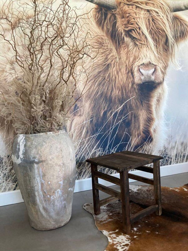 Brocante houten kruk - 45x40x45 cm