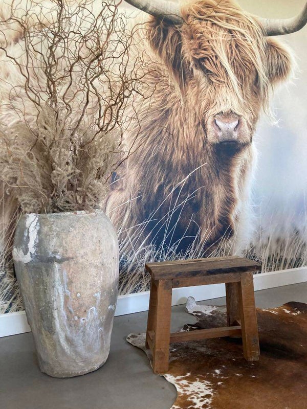 Houten kruk gemaakt van geleefd hout - 48x28x42 cm