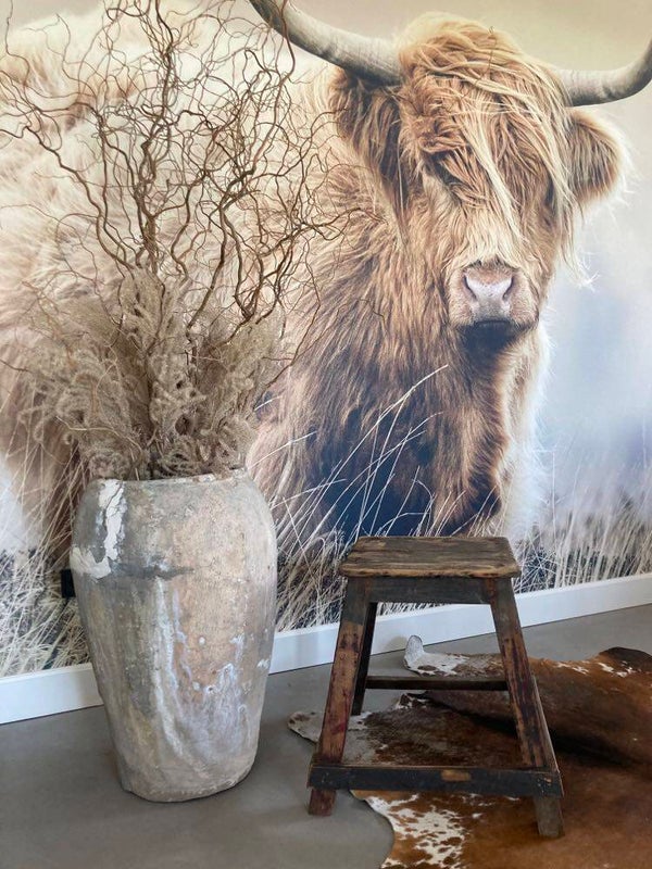 Brocante houten kruk - 50x50x50 cm