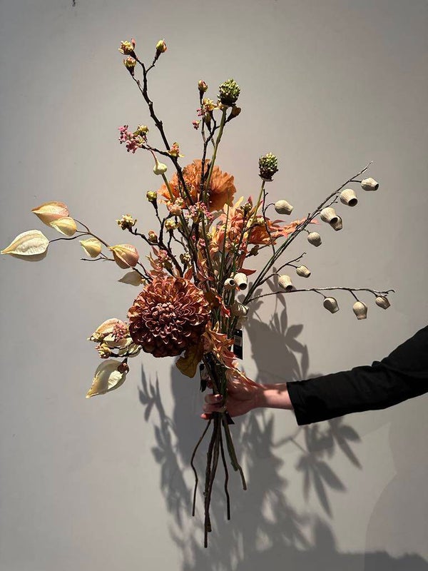 Zijden bloemen boeket 'Warme lente roze'