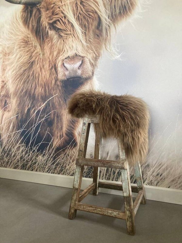 Hoge brocante kruk - 80 cm hoog