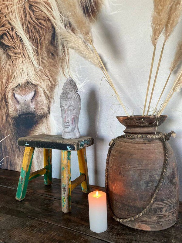 Chinese houten kruk - 31x36 cm