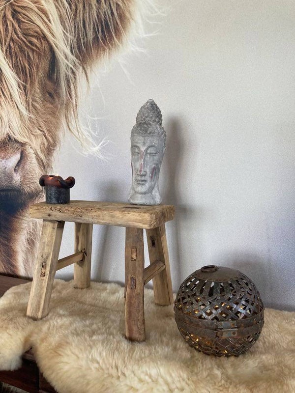 Chinese houten kruk - 34x37 cm