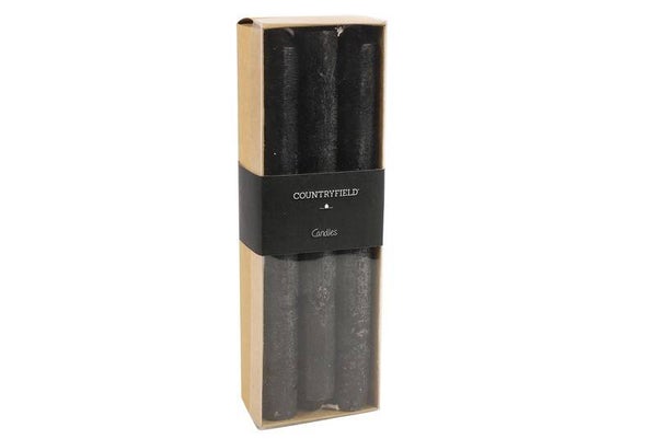 Kaars Dinerkaarsen Vela Countryfield - kleur zwart (6 stuks)