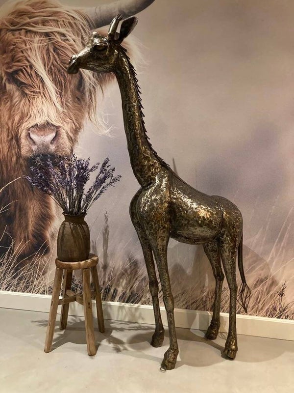 Giraffe gemaakt van gerecycled staal - 180 cm hoog