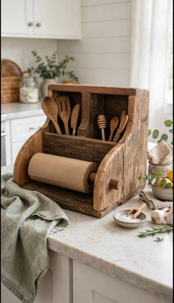 Uniek stoer hangkastje van truckbodywood – Keuken & hal