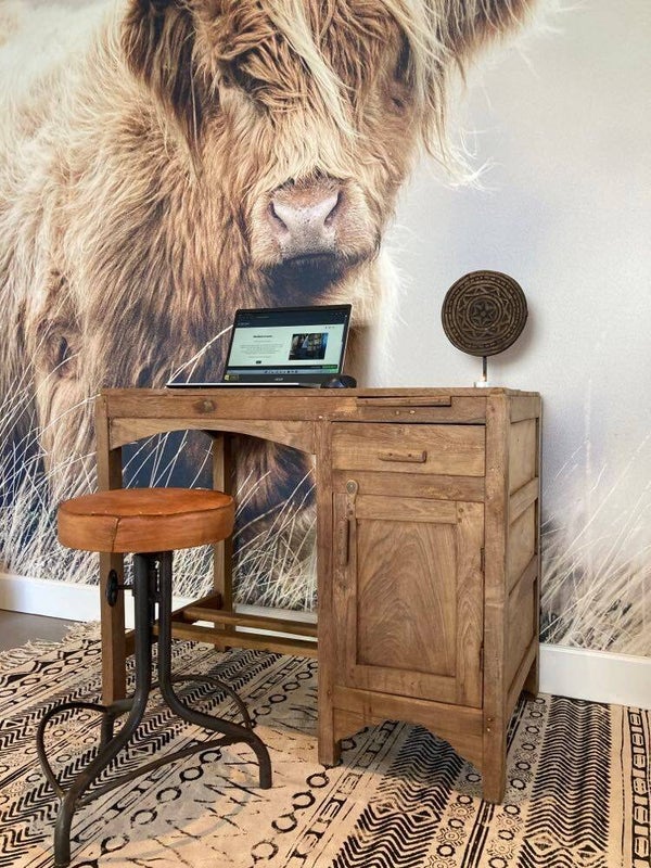 Landelijke houten bureau - 88x52x76 (lxbxh)