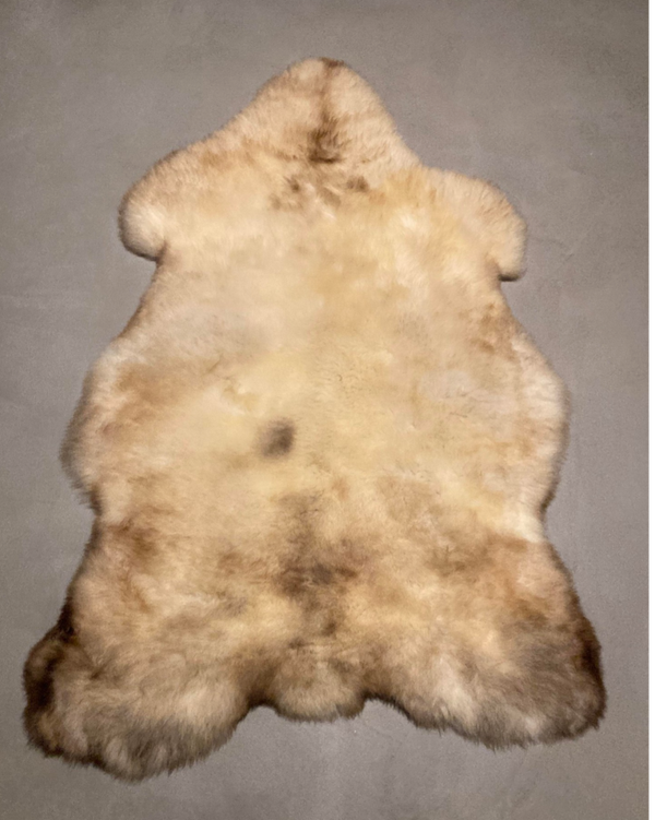 Texels schapenvacht - wit/bruin