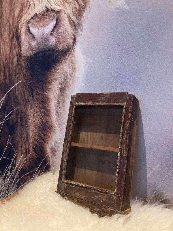 Houten vitrinekast/wandkast  - 50x31x10 cm