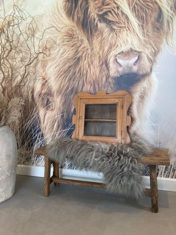 Houten vitrinekast/wandkast  - 56x56x16 cm