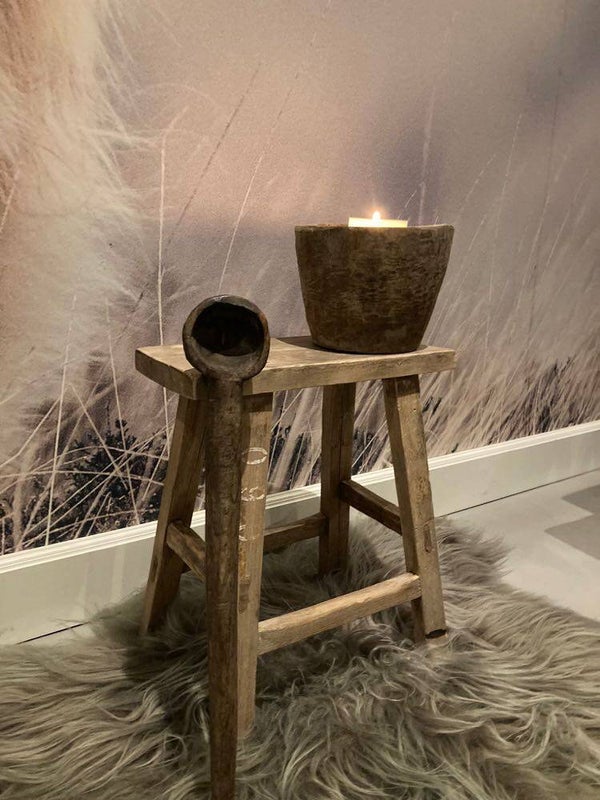 Chinese houten kruk - 43x34 cm