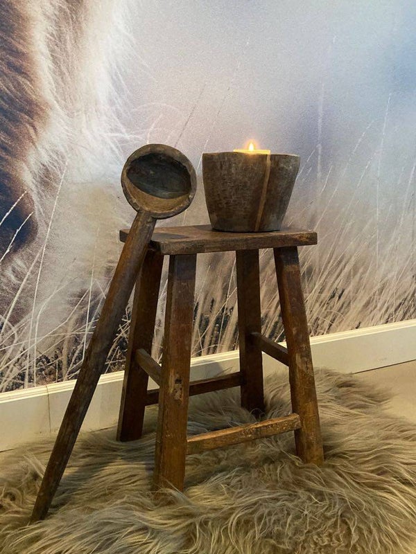 Chinese houten kruk - 47x34 cm