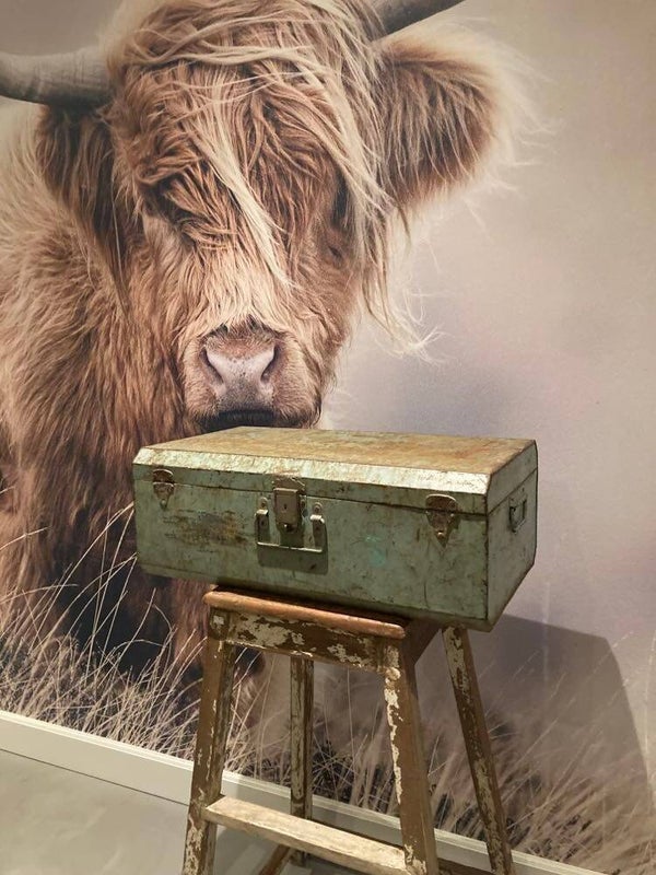 Metalen vintage kist - 65x20x24 cm