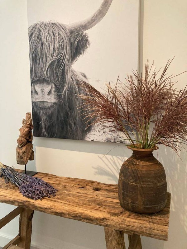 Houten Nepalese pot - 29 cm hoog