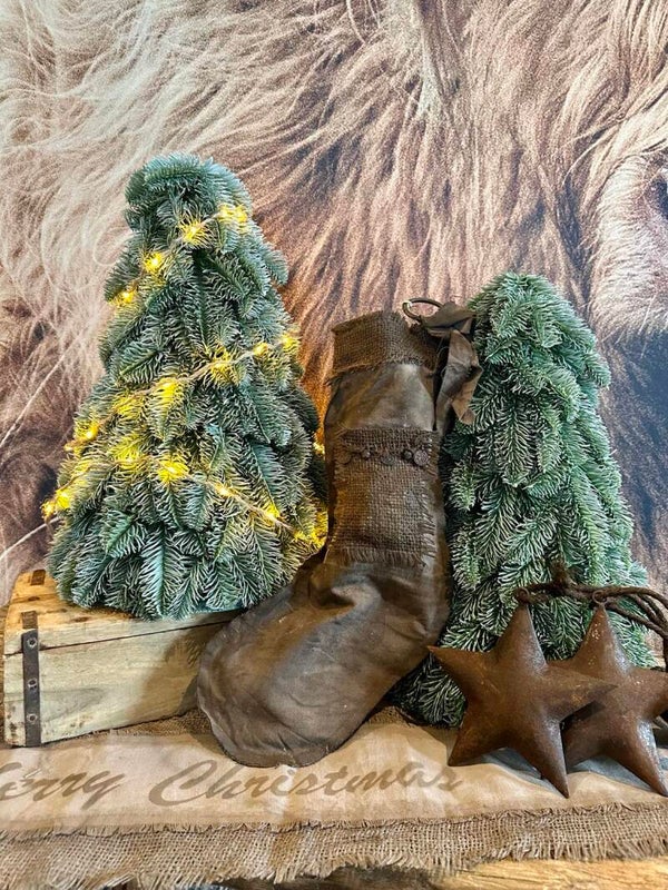 Handgemaakte kerstsok - licht