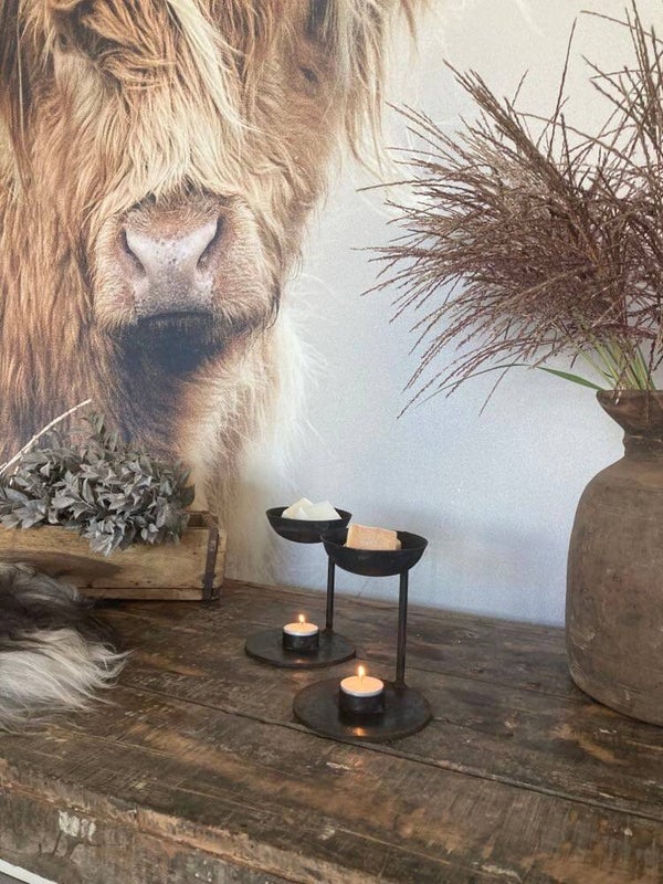 Metalen geurverspreider - amberblokjes brander