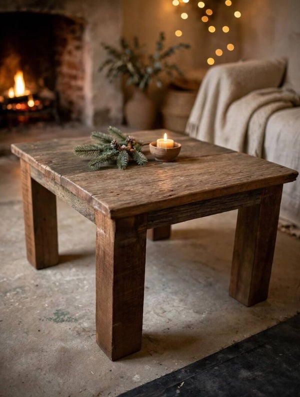 Zware houten (bijzet)tafel
