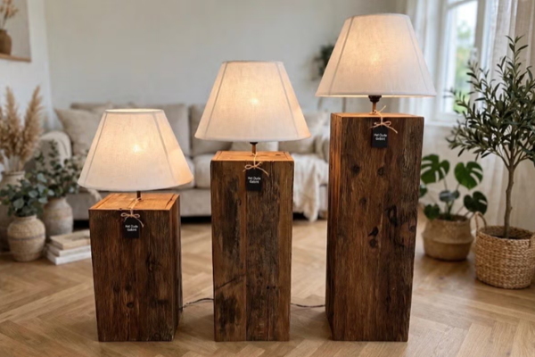Houten robuuste lampen