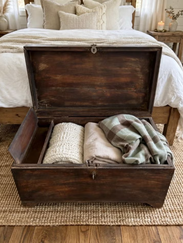 Oude houten kist uit India